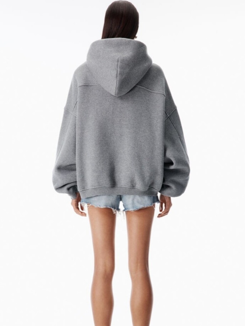 Alexander Wang Sweatshirt Unisex Puff Dense Glitter Runway Gray Full Zip $825